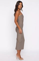 Sugar And Spice Bandage Midi Dress Mocha