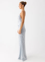 Solo Sequin Maxi Dress - Misty Blue