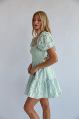Whitley Tie Back Puff Sleeve Babydoll Mini Dress