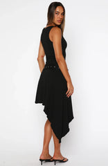 Worth My Time Midi Dress Black