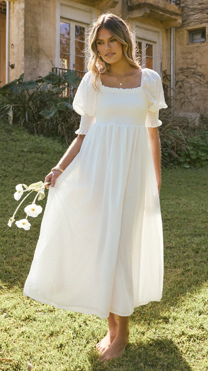 Cierra Midi Dress - White
