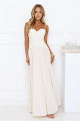 Antique Roses Lace Maxi Dress Cream