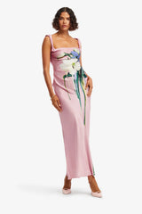 Valentina Maxi Dress - Bouquet Print in Pastel Pink