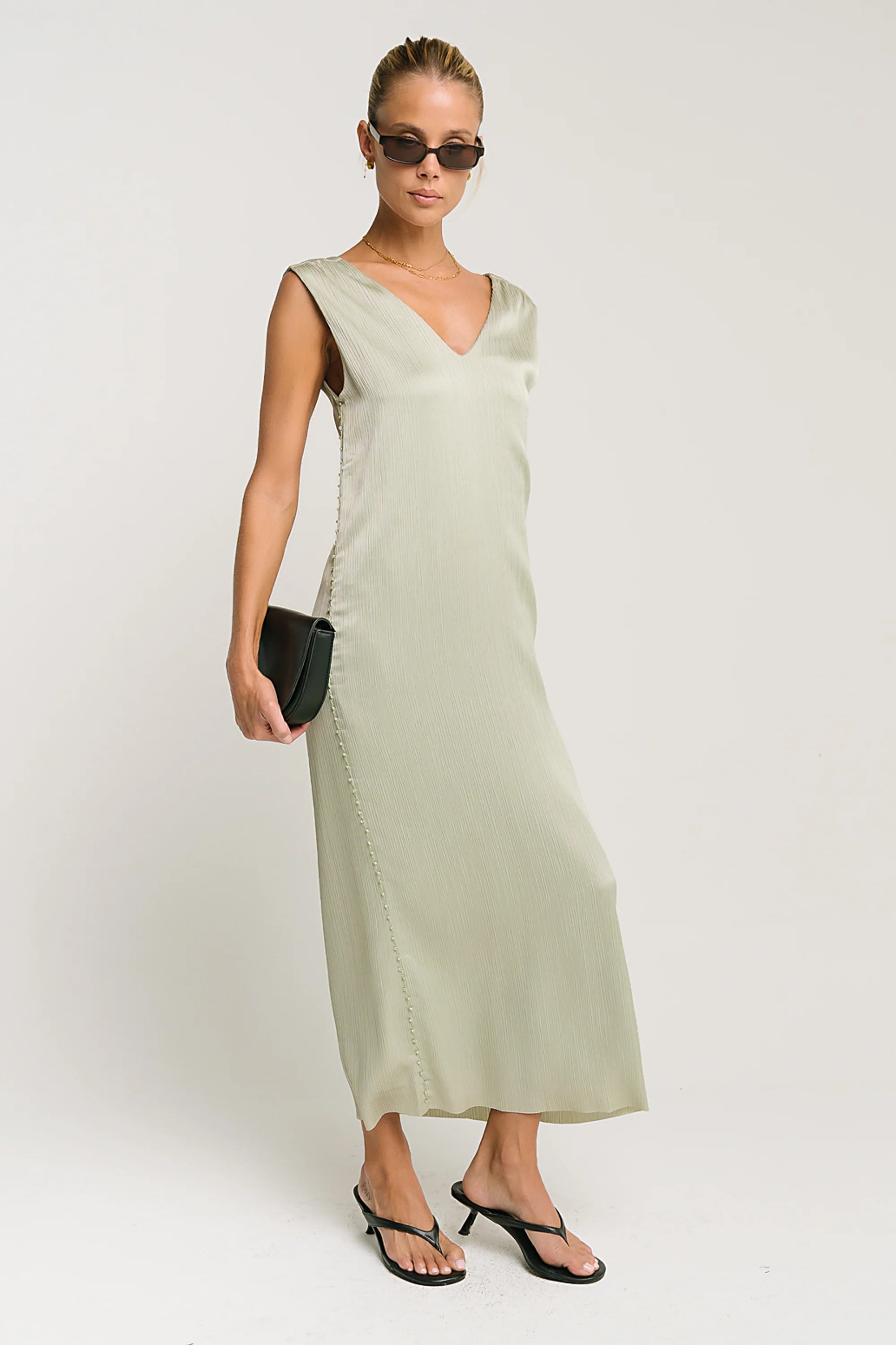 Helena Midi Dress in Sage