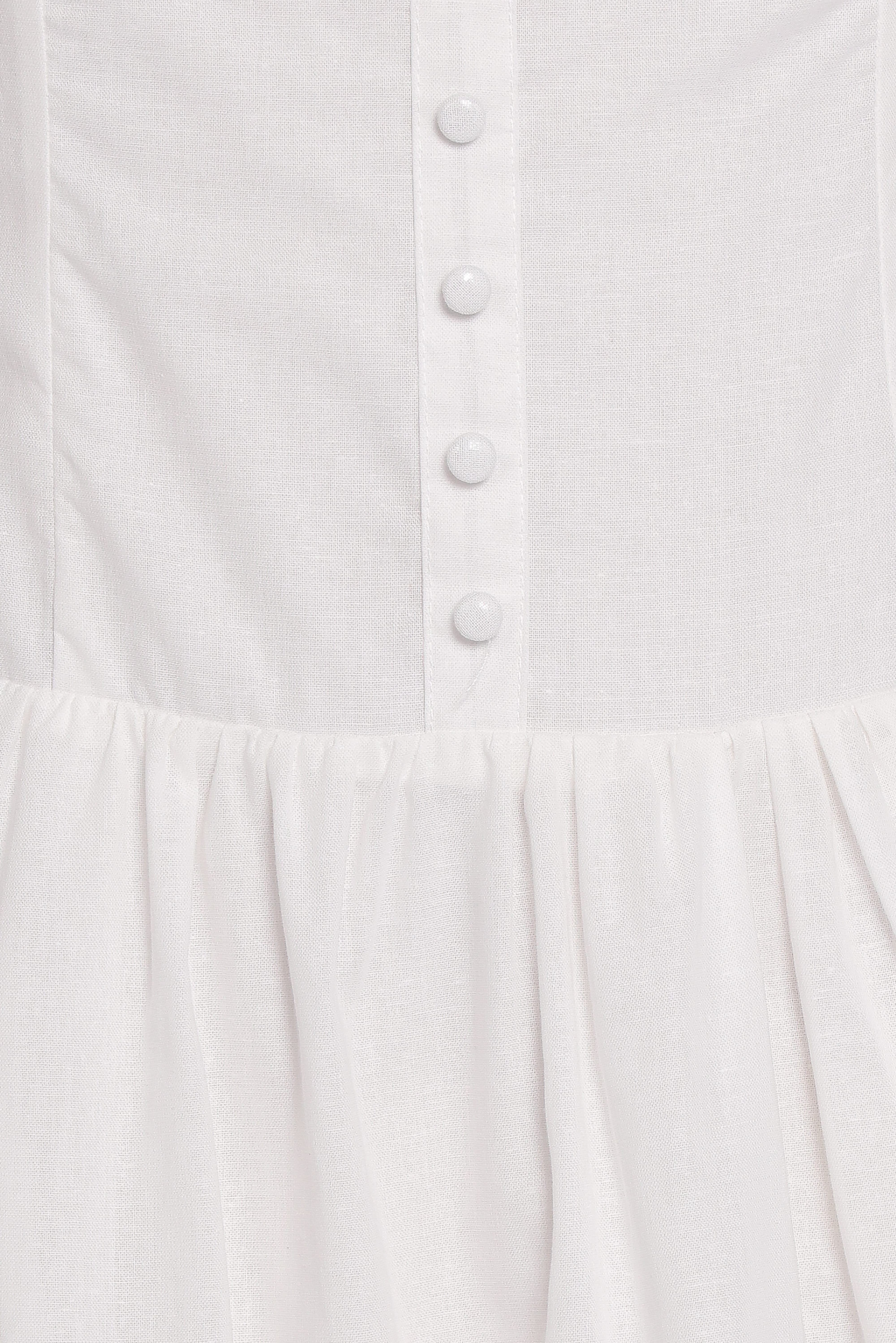 Evie Button Front Maxi Dress - White