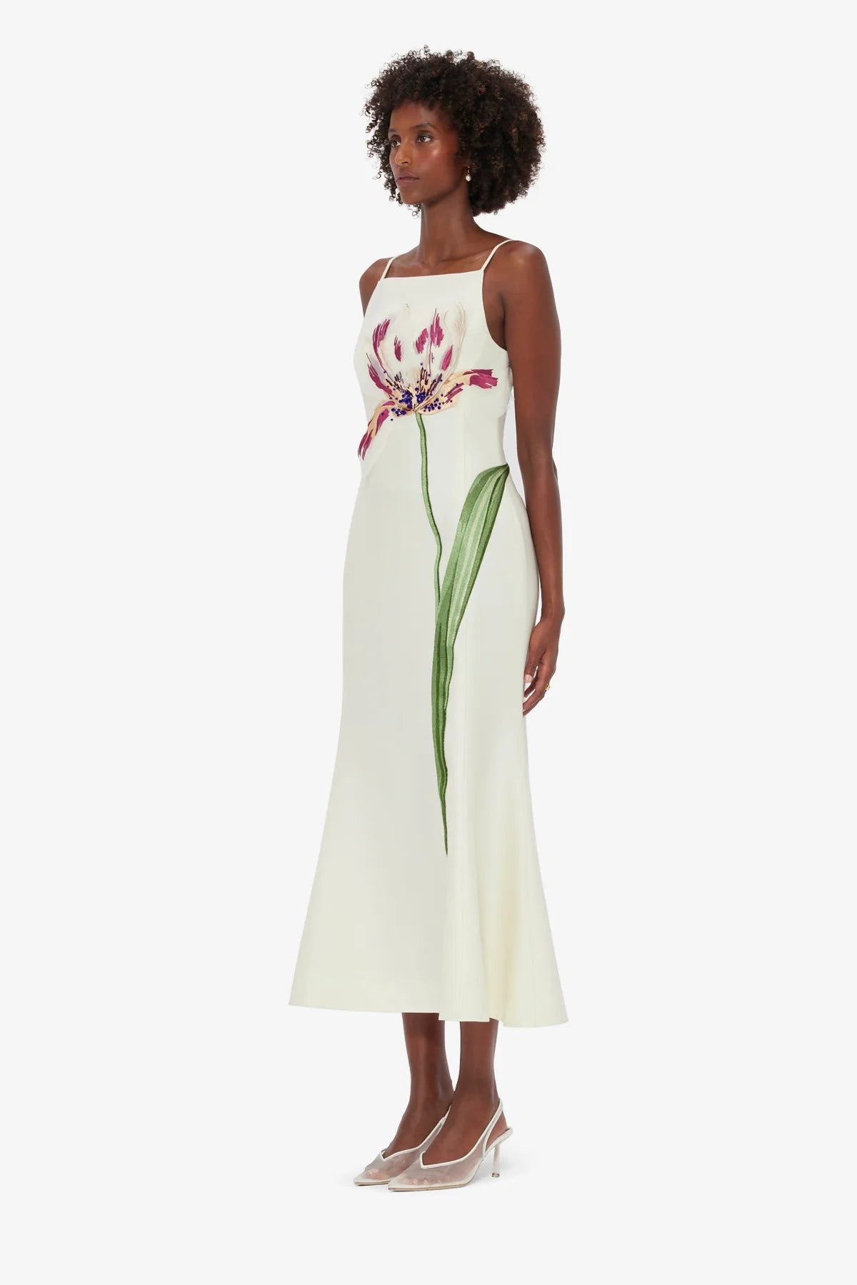 Regina Embellished Wool Blend Midi Dress - Snow
