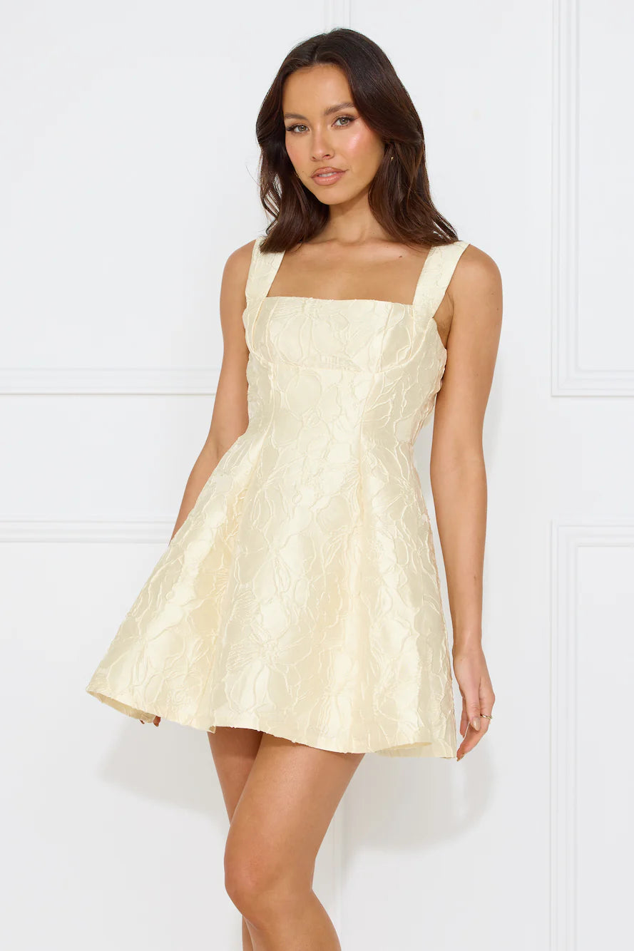 Elite Silhouette Mini Dress Yellow