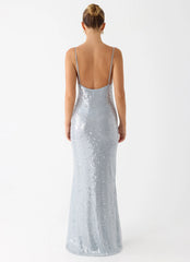 Solo Sequin Maxi Dress - Misty Blue