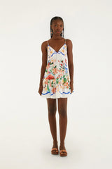 Off-White Garden Of Life Scarf Ruffled Mini Dress