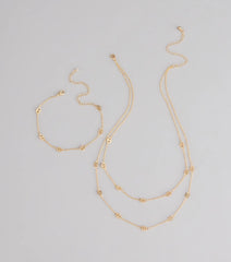 Twice As Chic Layered Necklace And Bracelet Set