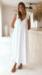 Jaliyah Midi Dress - White