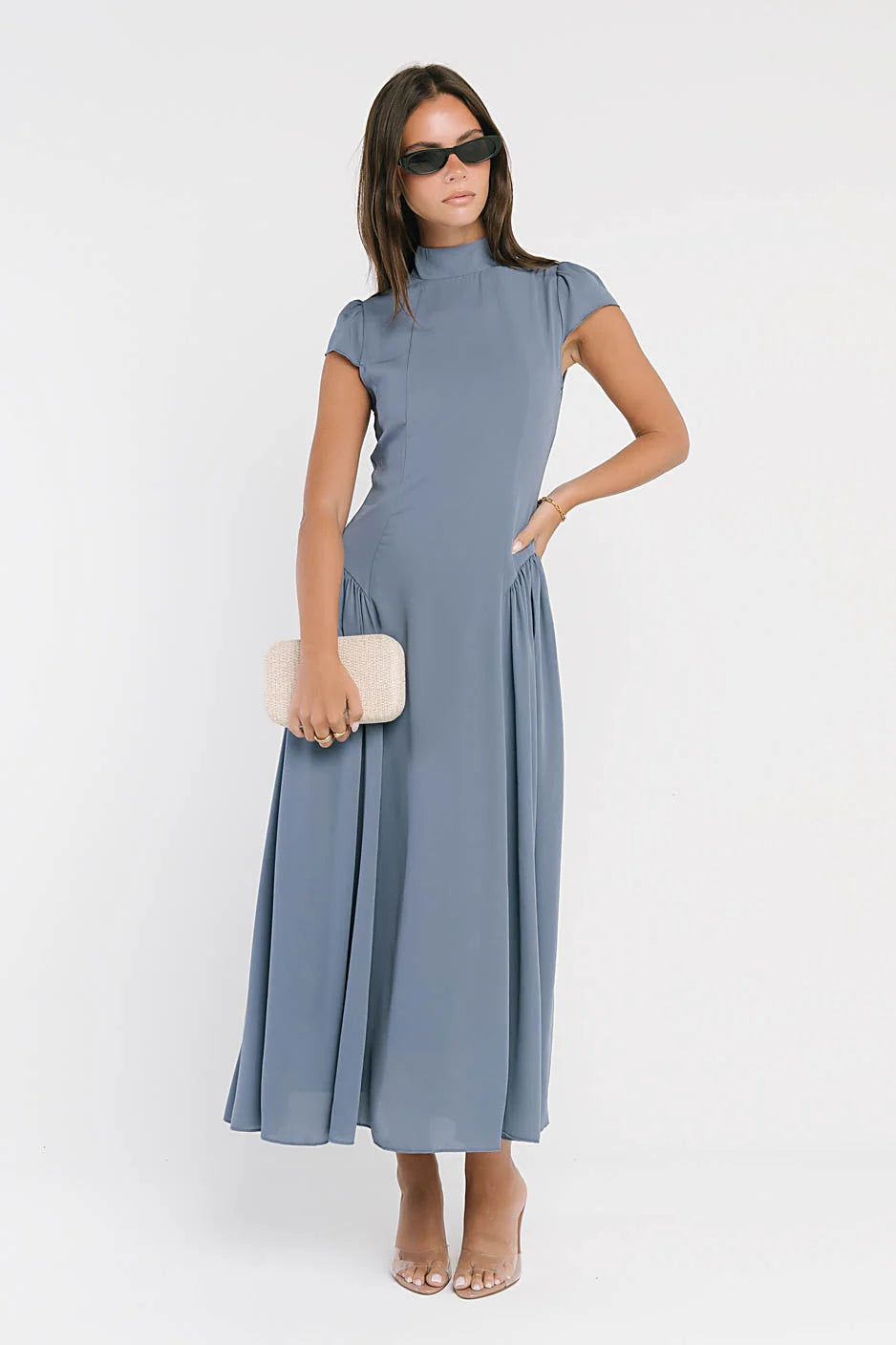 Marlee Maxi Dress in Slate Blue