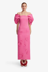 Arabella Appliqué Maxi Dress - Pink