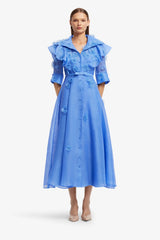 Anya Petal Midi Dress - Azure