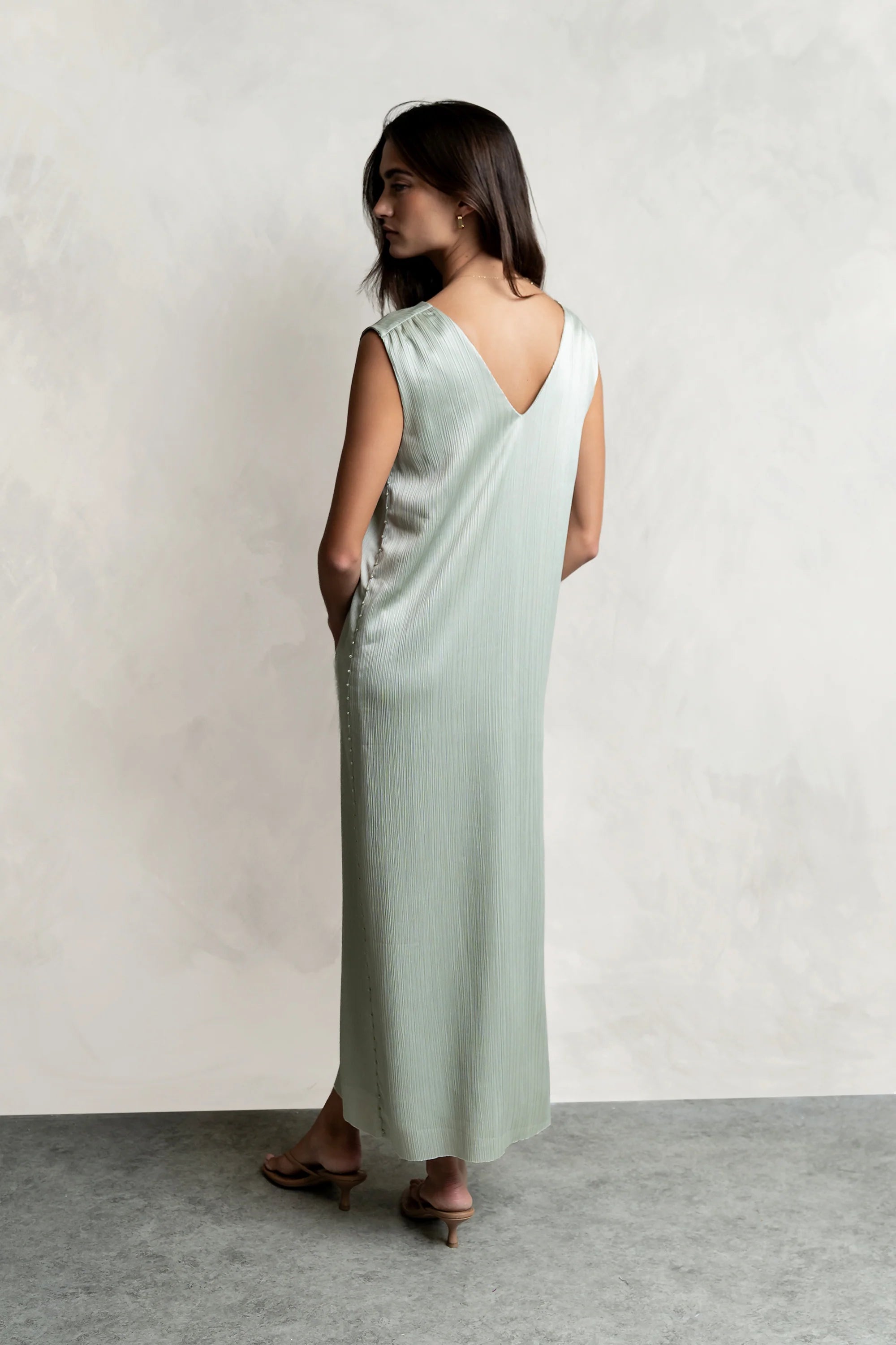Helena Midi Dress in Sage