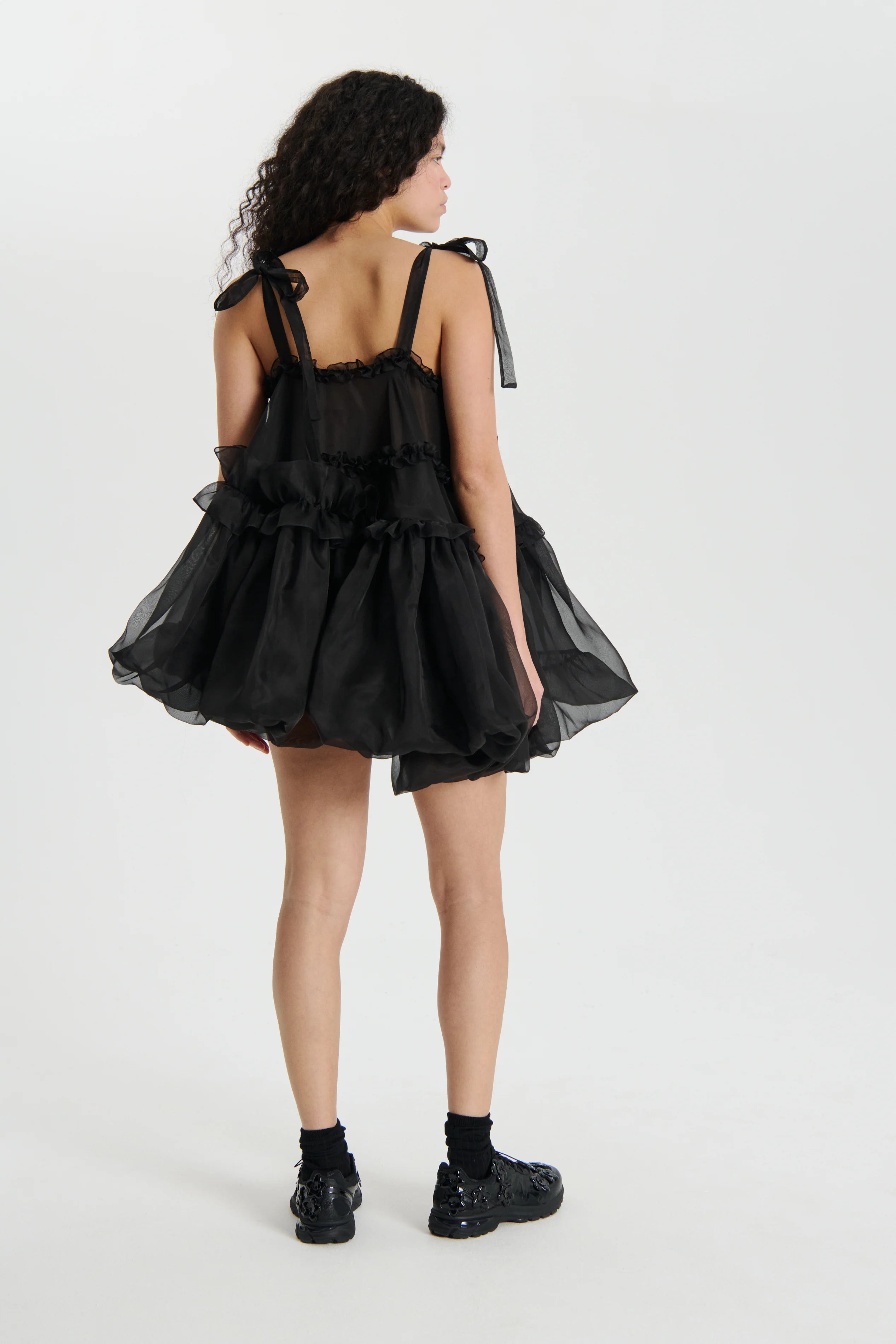 CRISTINA | DRESS SATIN ORGANZA BLACK