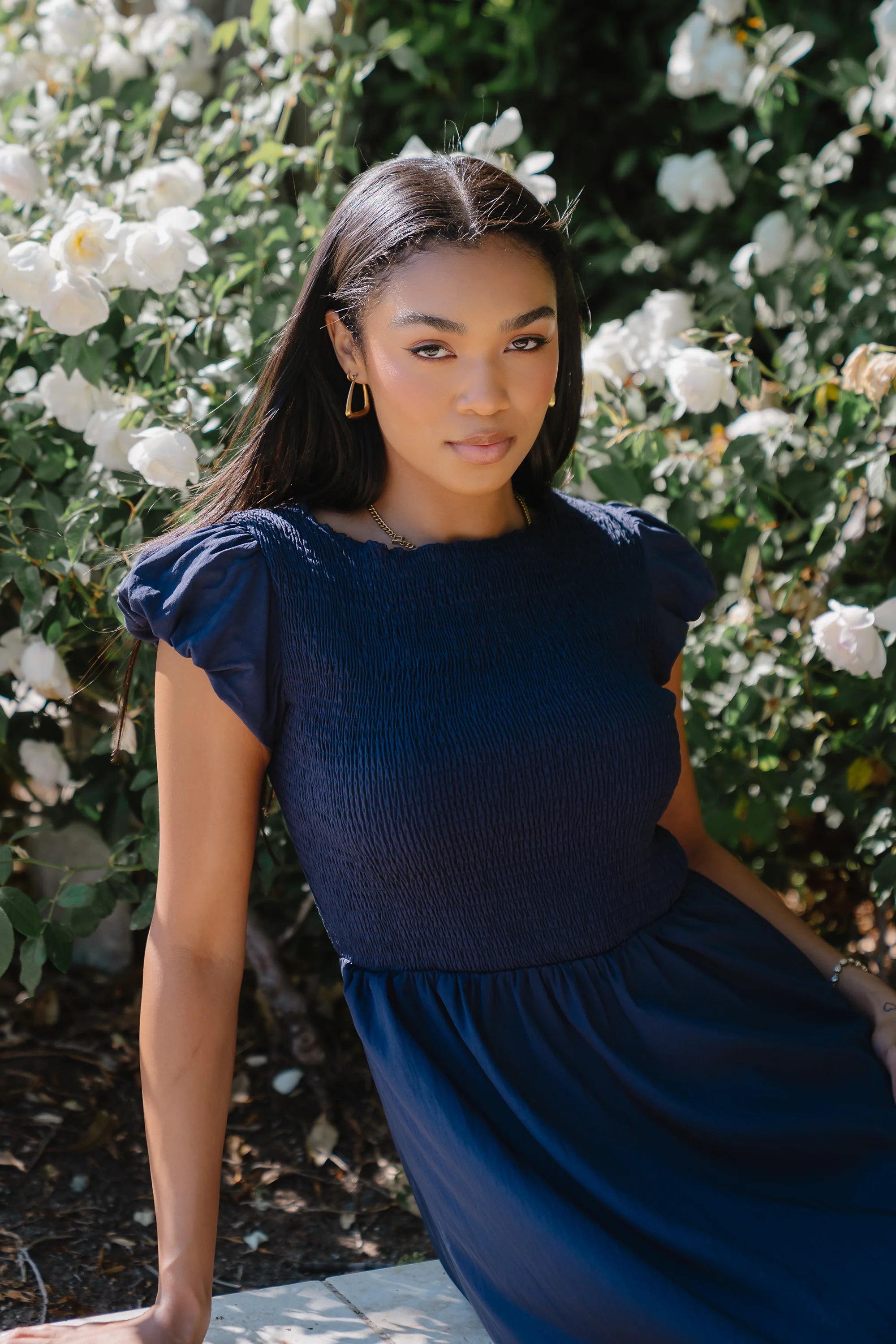 Harshell Smocked Midi Dress - FINAL SALE