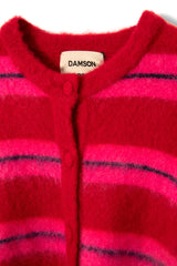 cece stripe cardigan - red & pink stripe