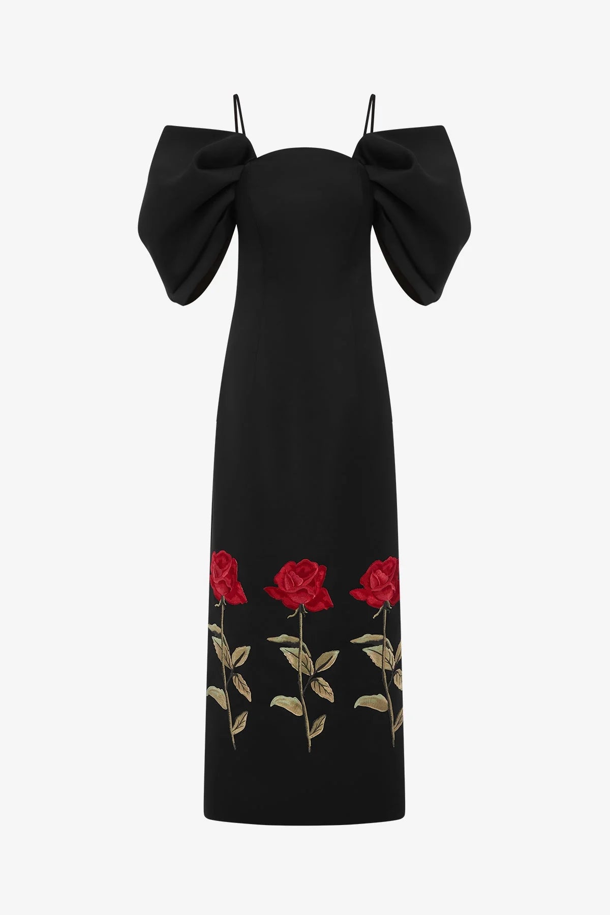 Arabella Embroidered Maxi Dress - Ebony