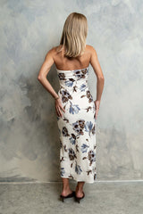 Kendall Strapless Midi Dress in Cream